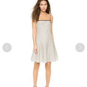 NWT Rag & Bone Dune linen minimalist straight neck shift flared hem minidress